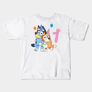 Bluey Happy 1 Years Birthday Kids T-Shirt